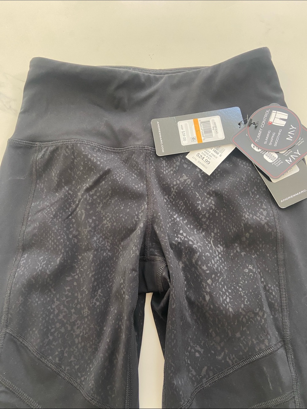 NYX Black High-Rise Textured Workout Leggings